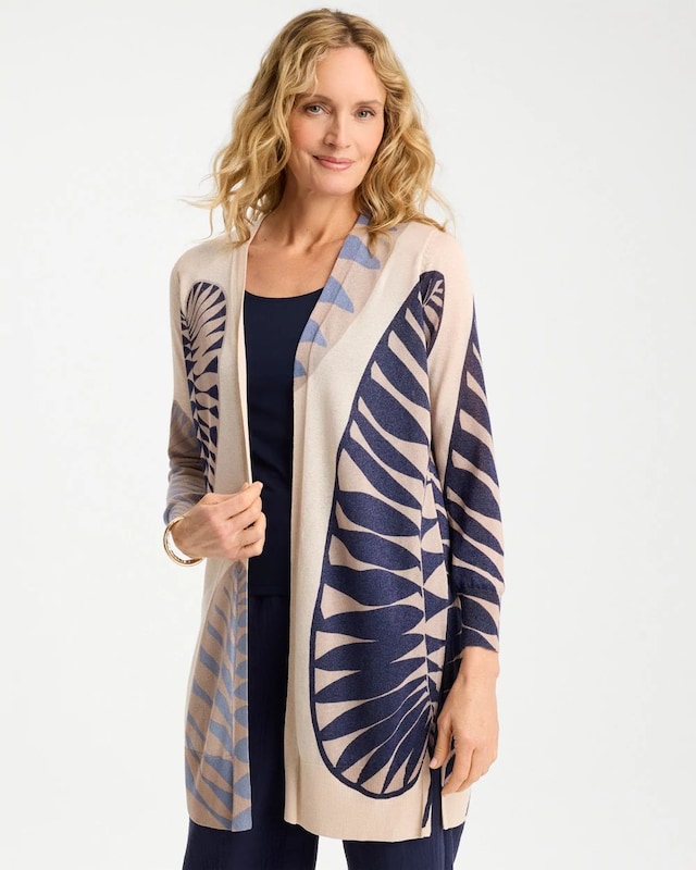 Long Leaf Print Summer Romance Cardigan - image 1